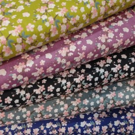 پارچه کتان نخ فیلور شکوفه گیلاس _ کد 379