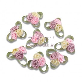 تزیینی رز روبانی سه گل