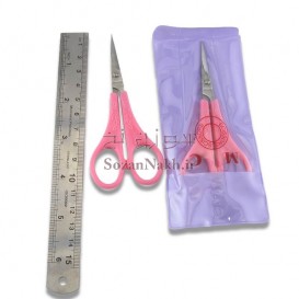 قیچی کوچک دسته صورتی ژانومه (سر صاف)