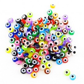 مهره بین کار چشم نظر رنگارنگ سایز 6