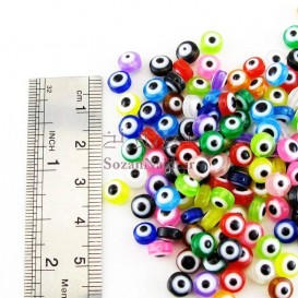 مهره بین کار چشم نظر رنگارنگ سایز 6