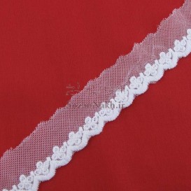 نوار تور شیفون هلال کوچک با گل _ کد 53