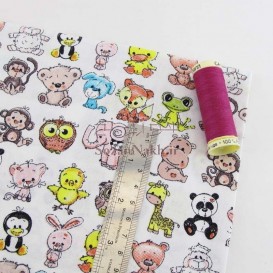 پارچه کتان نخ فیلور باغ وحش _ کد 381