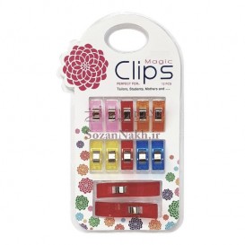گیره نگهدارنده پارچه مجیک کلیپس بسته 12 عددی