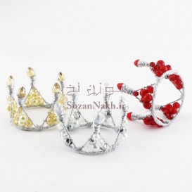 تاج مروارید فرحی با کریستال اشکی تاج مروارید فرحی با کریستال اشکی