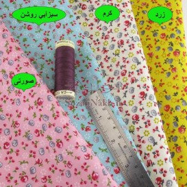 پارچه تترون طرحدار گل های ریز و غنچه _ کد 382