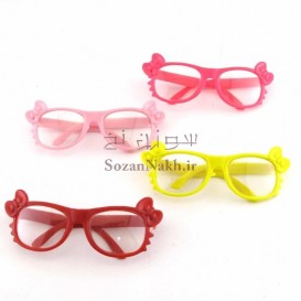عینک عروسک پاپیونی فریم دندانه دار _ کد 9