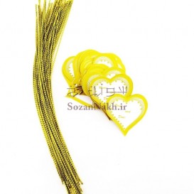 کارت آویز گیفت قلب کج طلایی _ کد 5