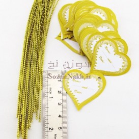 کارت آویز گیفت قلب کج طلایی _ کد 5