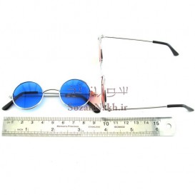 عینک عروسک بزرگ فریم فلزی نقره ای شیشه رنگی _ کد 18