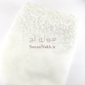 حاشیه دانتل پهن سفید طرح شاخه برگ _ کد 71