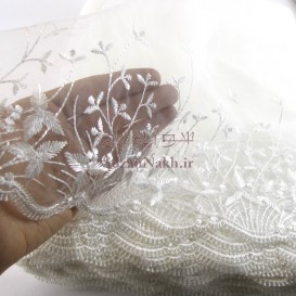 حاشیه دانتل پهن سفید طرح عروس _ کد 65