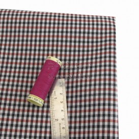 پارچه چهارخانه مشکی قرمز عرض 160 (خرج کار و آستری)