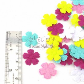 اتیکت گل پارچه ای پنج پر کد 120